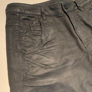 Diesel Women's Relaxed Black Waxed Boyfriend Jeans